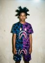 Bape Aape by A BATHING APE Shark Color Blue Purple Half Camo Shorts Unisex