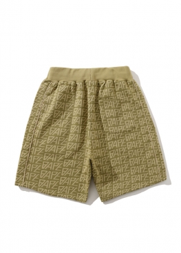 Гірчичні шорти Bape Logo Monogram Velour Khaki Shorts Unisex - CA1118