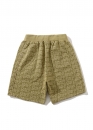 Bape Aape by A BATHING APE Logo Monogram Velour Color Khaki Shorts Unisex