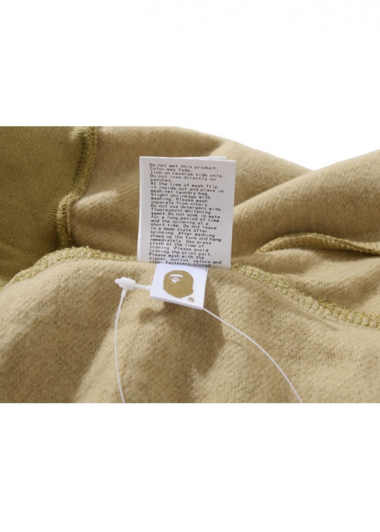 Гірчічні шорти Bape Aape by A BATHING APE Logo Monogram Velour Color Khaki Shorts Unisex