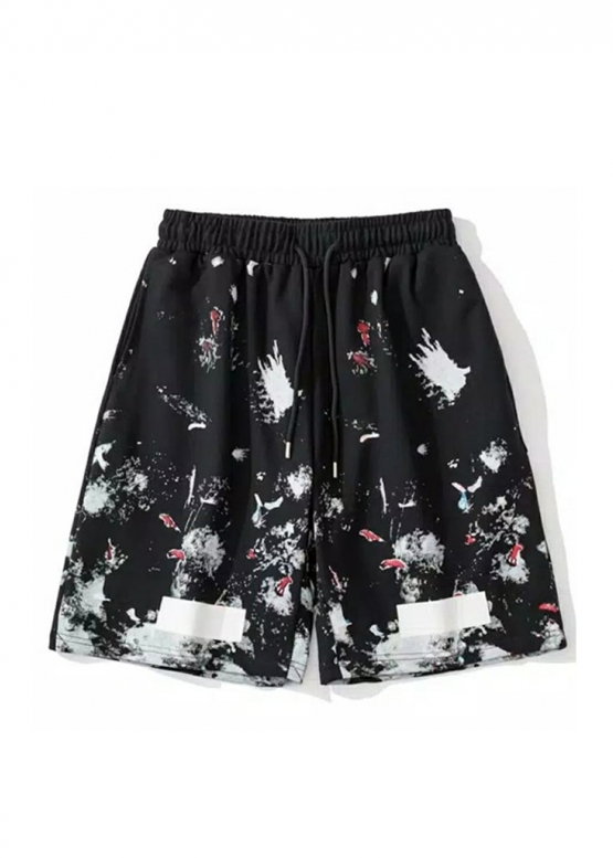 Off-white Art Chaos Color Black Shorts Unisex