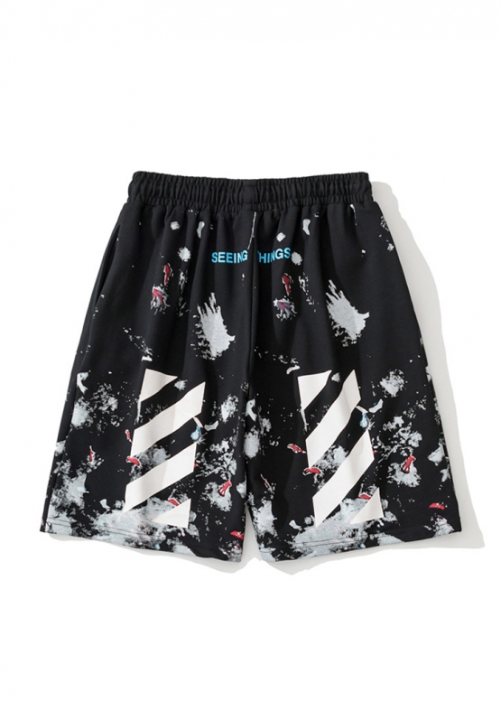 Off-white Art Chaos Color Black Shorts Unisex