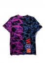 Синьо-фіолетова футболка Bape Aape by A BATHING APE Shark Color Blue Purple Half Camo T-shirt Unisex