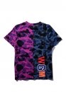 Сине-фиолетовая футболка Bape Aape by A BATHING APE Shark Color Blue Purple Half Camo T-shirt Unisex