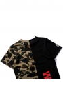 Чорно-зелена футболка Bape Aape by A BATHING APE Shark Color Green Black Half Camo T-shirt Unisex