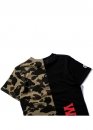 Bape Aape by A BATHING APE Shark Color Green Black Half Camo T-shirt Unisex