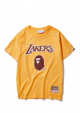 Bape x Mitchell & Ness Lakers Yellow Tee Unisex - FA1117