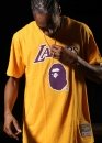 Bape Aape by A BATHING APE x Mitchell & Ness Lakers Color Yellow Tee Unisex