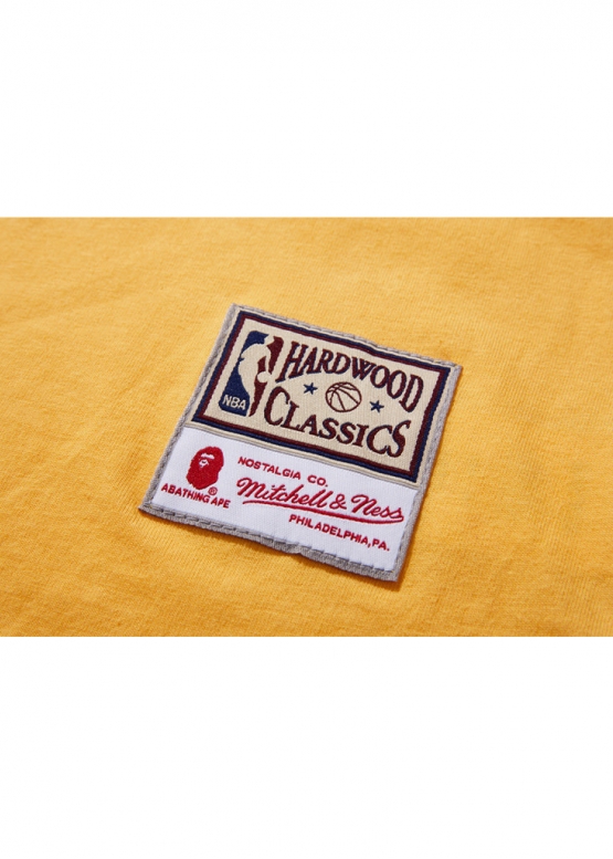 Bape Aape by A BATHING APE x Mitchell & Ness Lakers Color Yellow Tee Unisex