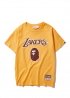 Жовта футболка Bape x Mitchell & Ness Lakers Yellow Tee Unisex - FA1117