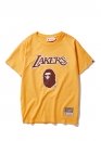 Bape Aape by A BATHING APE x Mitchell & Ness Lakers Color Yellow Tee Unisex