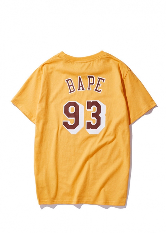 Bape Aape by A BATHING APE x Mitchell & Ness Lakers Color Yellow Tee Unisex