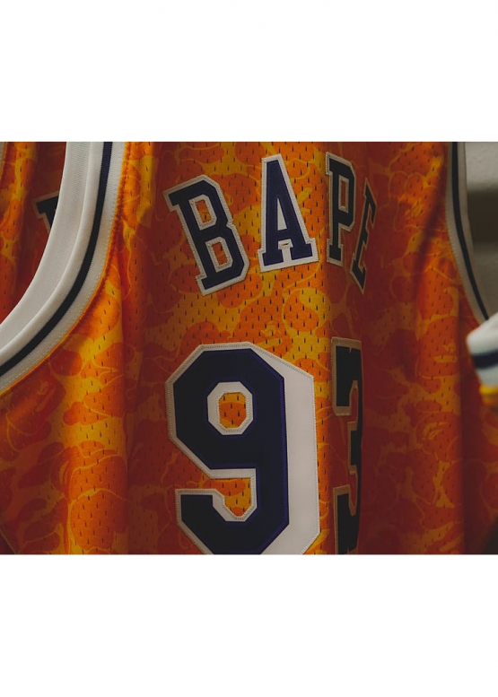 Жовта майка Bape Aape by A BATHING APE x Mitchell & Ness Lakers ABC Basketball Swingman Jersey Unisex