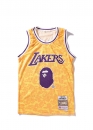 Жовта майка Bape Aape by A BATHING APE x Mitchell & Ness Lakers ABC Basketball Swingman Jersey Unisex