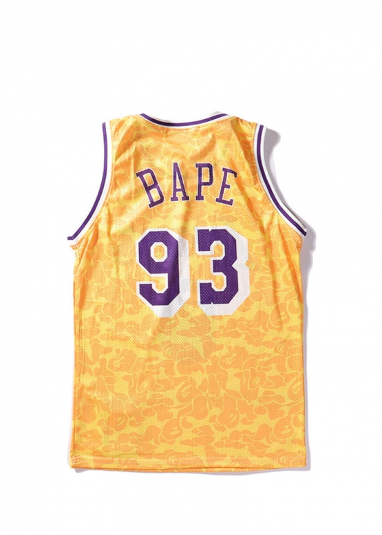 Жовта майка Bape Aape by A BATHING APE x Mitchell & Ness Lakers ABC Basketball Swingman Jersey Unisex