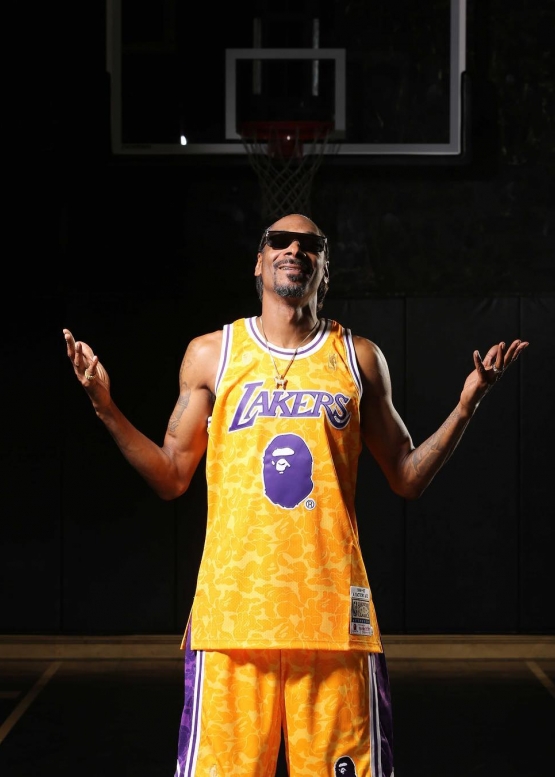 Bape Aape by A BATHING APE x Mitchell & Ness Lakers ABC Basketball Swingman Jersey Unisex