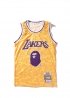 Жовта майка Bape x Mitchell & Ness Lakers ABC Basketball Swingman Jersey Unisex - FA1119 