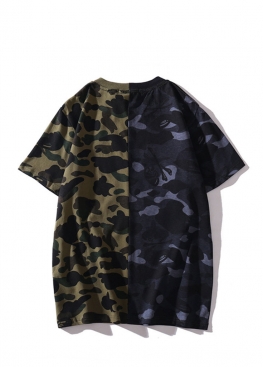 Чорно-зелена футболка Bape Shark Black Green City Camo T-Shirt Unisex - FA1120