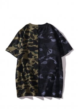Чорно-зелена футболка Bape Shark Black Green City Camo T-Shirt Unisex - FA1120