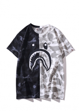 Bape Shark Black White City Camo T-Shirt Unisex - FA1121