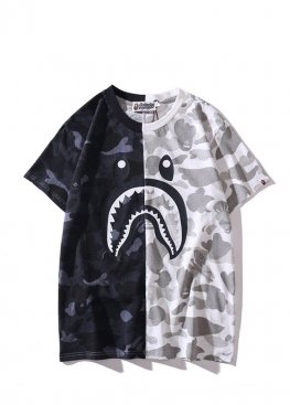 Чорно-біла футболка Bape Shark Black White City Camo T-Shirt Unisex - FA1121 Чорно-біла футболка Bape Shark Black White City Camo T-Shirt Unisex - FA1121