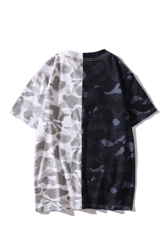 Bape Aape by A BATHING APE Shark Color Black White City Camo T-shirt Unisex