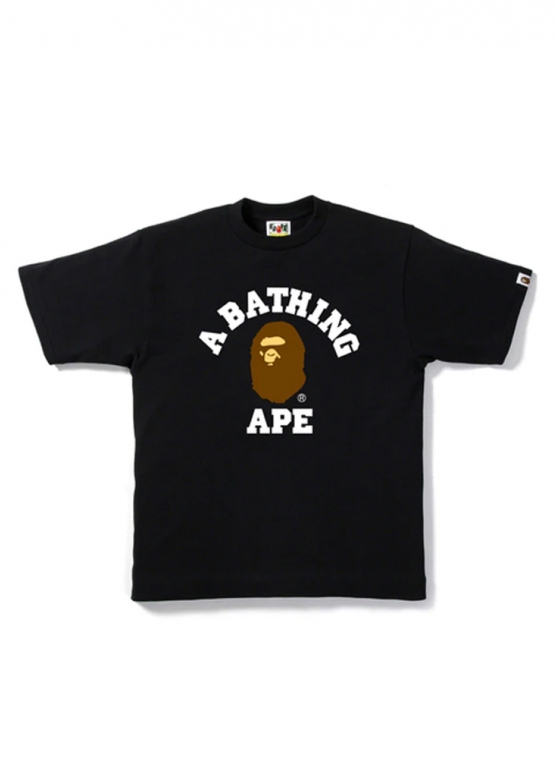 Купити чорну футболку Bape College Tee Black у Києві з доставкою по Україні