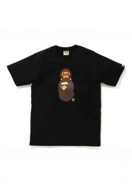 Чорна футболка Bape Family Bag Milo On Apehead T-Shirt Black - FA1123