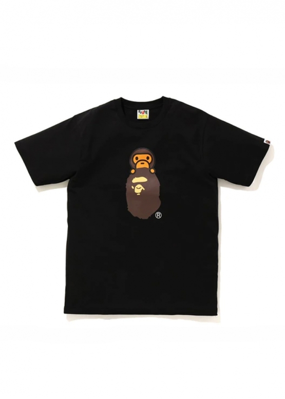 Купити чорну футболку Bape Family Bag Milo On Apehead T-Shirt Black у Києві з доставкою по Україні