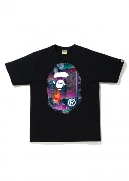 Bape Neon Tokyo Big Ape Head Tee Black - FA1125