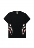 Чёрная футболка Bape 1st Camo Side Shark Tee Black/Green - FA1126