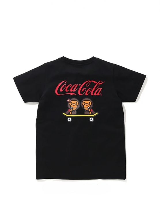 Купити чорну футболку Bape Coca Cola Milo Skateboarding Tee Ladies у Києві з доставкою по Україні