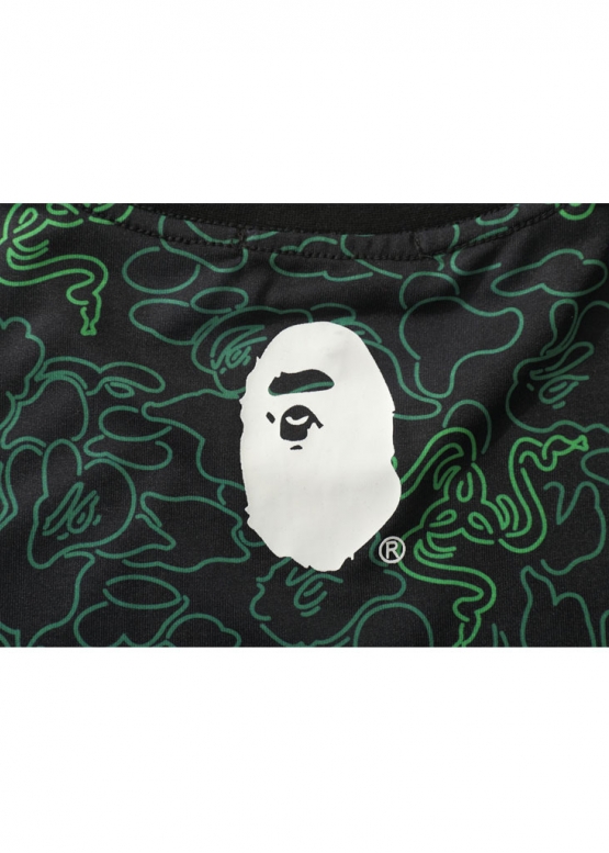 Чорно-зелена футболка Bape Aape by A BATHING APE x Razer Color Neon Camo Team Tee Unisex
