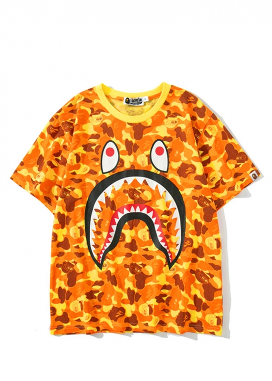 Жовта футболка Bape Aape by A BATHING APE x PUBG Shark Color Yellow Camo T-shirt Unisex
