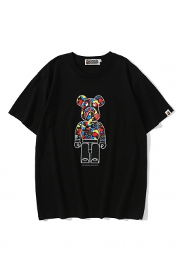 Чорна футболка BAPE x Medicom Toy Camo Bear Black Tee Unisex - FA1137