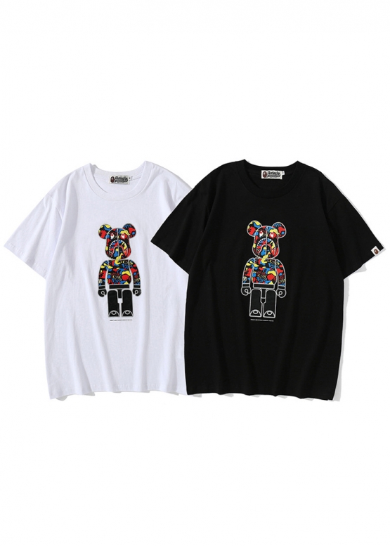 Чорна футболка Bape Aape by A BATHING APE x Medicom Toy Camo Bear Color Black T-Shirt Unisex 