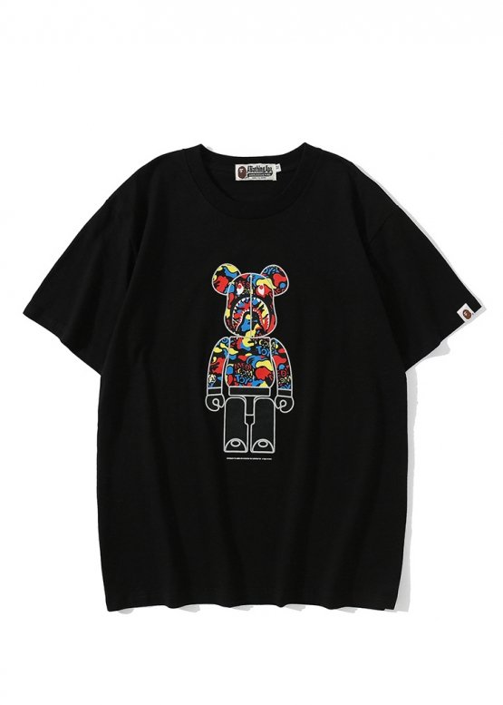 Чорна футболка Bape Aape by A BATHING APE x Medicom Toy Camo Bear Color Black T-Shirt Unisex 