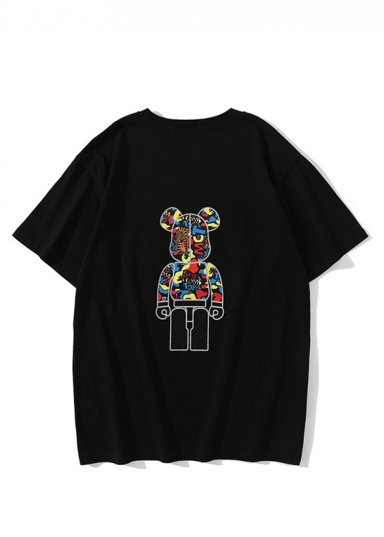 Чорна футболка Bape Aape by A BATHING APE x Medicom Toy Camo Bear Color Black T-Shirt Unisex 