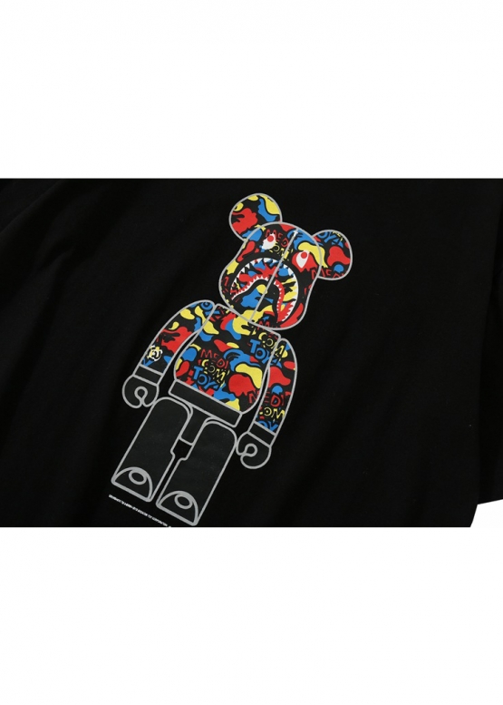Чорна футболка Bape Aape by A BATHING APE x Medicom Toy Camo Bear Color Black T-Shirt Unisex 