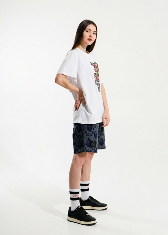 Біла футболка Bape Aape by A BATHING APE x Medicom Toy Camo Bear Color White T-Shirt Unisex