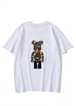 Белая футболка BAPE x Medicom Toy Camo Bear White Tee Unisex - FA1138
