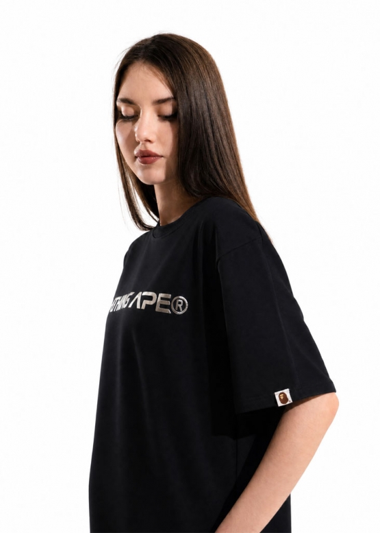 Чёрная футболка Bape Aape by A BATHING APE Head Moon Color Black Tee Unisex