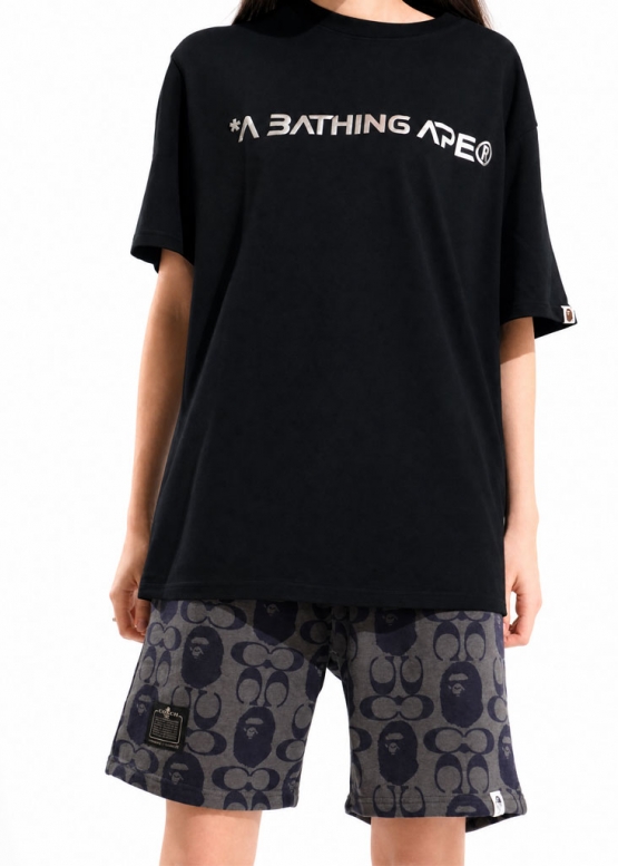 Чёрная футболка Bape Aape by A BATHING APE Head Moon Color Black Tee Unisex