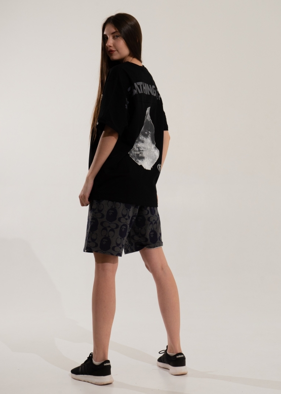 Чорна футболка Bape Aape by A BATHING APE Head Moon Color Black T-Shirt Unisex