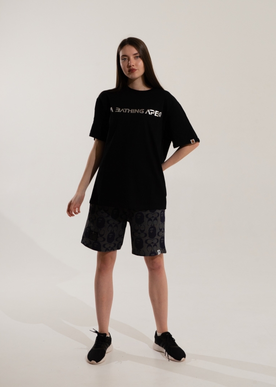 Чорна футболка Bape Aape by A BATHING APE Head Moon Color Black T-Shirt Unisex