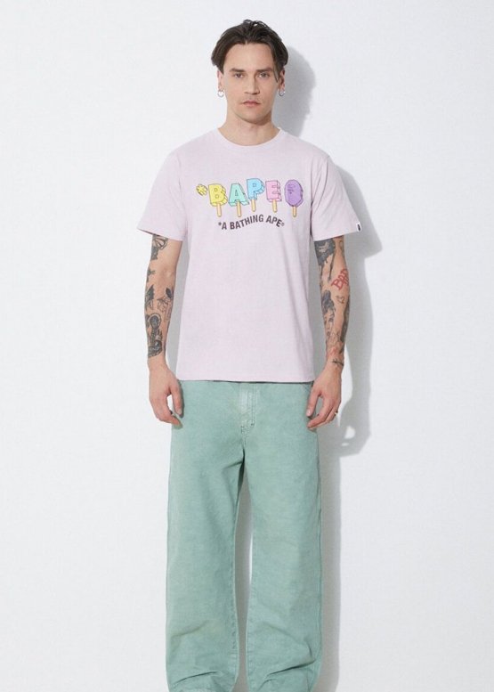 Bape Aape by A BATHING APE Popsicle Ice Cream Color Purple T-shirt Mens