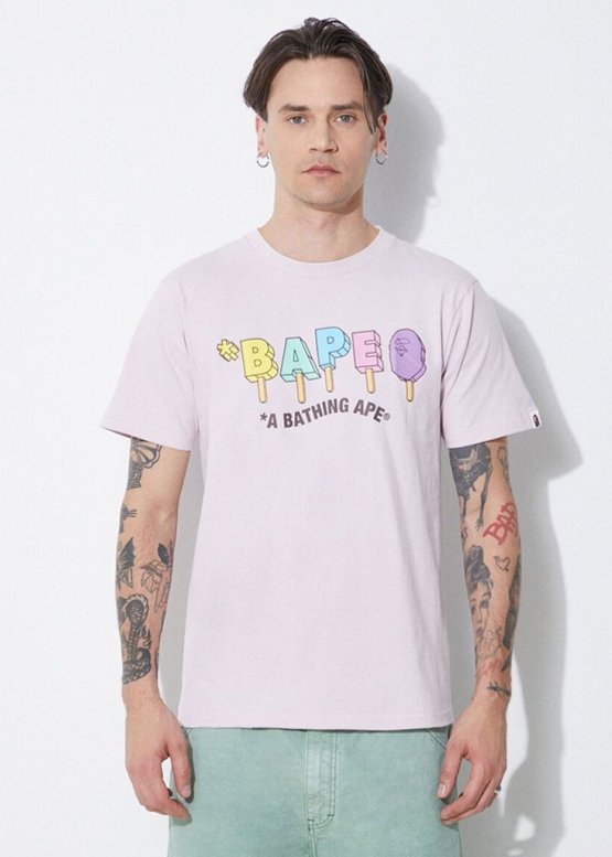 Bape Aape by A BATHING APE Popsicle Ice Cream Color Purple T-shirt Mens