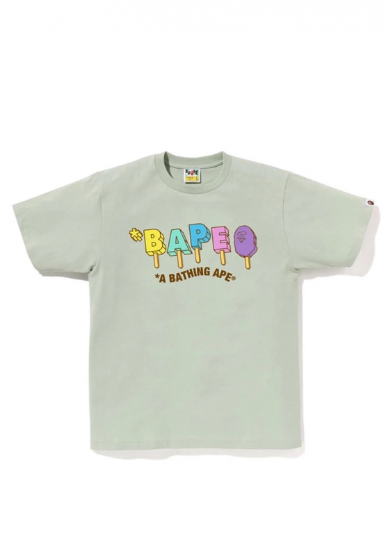 Зелена футболка Bape A Bathing Ape Popsicle Color Green Ice Cream T-Shirt Mens