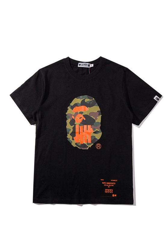 Чорна футболка Bape Aape by A BATHING APE x Undefeated Sport Is War Ape Head Color Black T-Shirt Mens