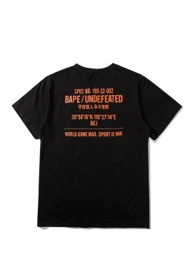 Чорна футболка BAPE x Undefeated Sport Is War Ape Head Black Tee Mens - FA1143